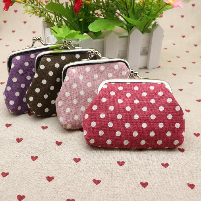 Linen dots zero purse cloth coin bag children wallet creative Taobao small gift wholesale - Nioor