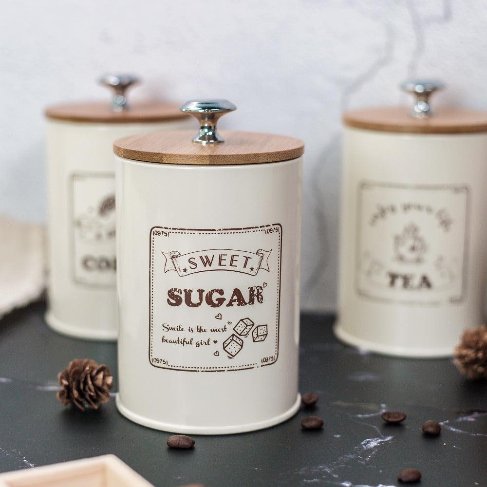 Moisture-Proof Bamboo Lid Coffee Tea Sugar Storage Jar - Nioor