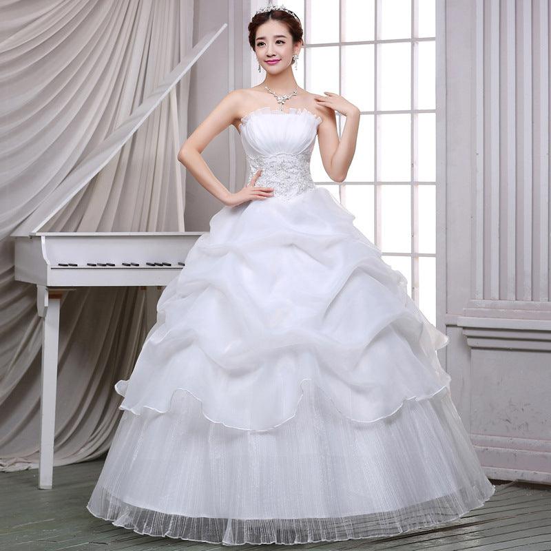 2021 summer new bride wedding dress fashion lace bra Qi simple Korean winter skirt - Nioor