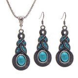 Turquoise necklace earrings - Nioor