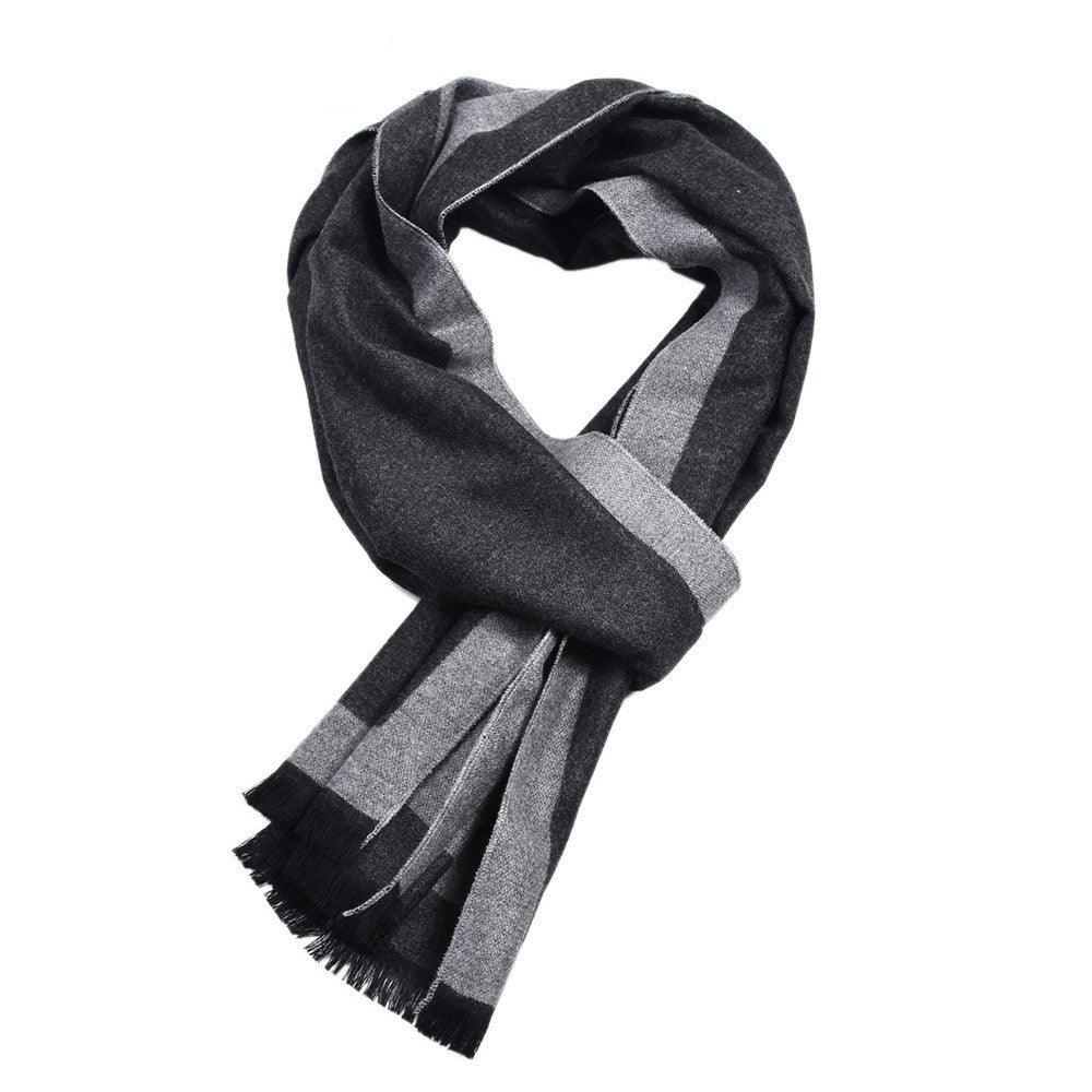 Fashionable Men's Cashmere Warm Contrast Scarf - Nioor