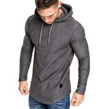 High Street Hipster Hooded T-shirt Men's Summer Loose Casual Shoulder Long Sleeve European Size Men's T-shirt Jacket - Nioor