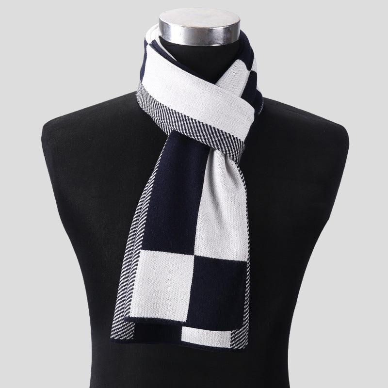 Plaid men scarf knitted scarf - Nioor