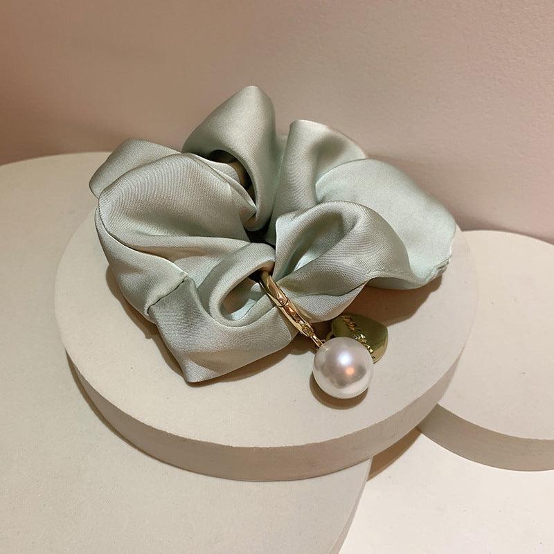 Simple Solid Color High-grade Texture Elegant Low Ponytail Headdress Flower Hair Ring - Nioor