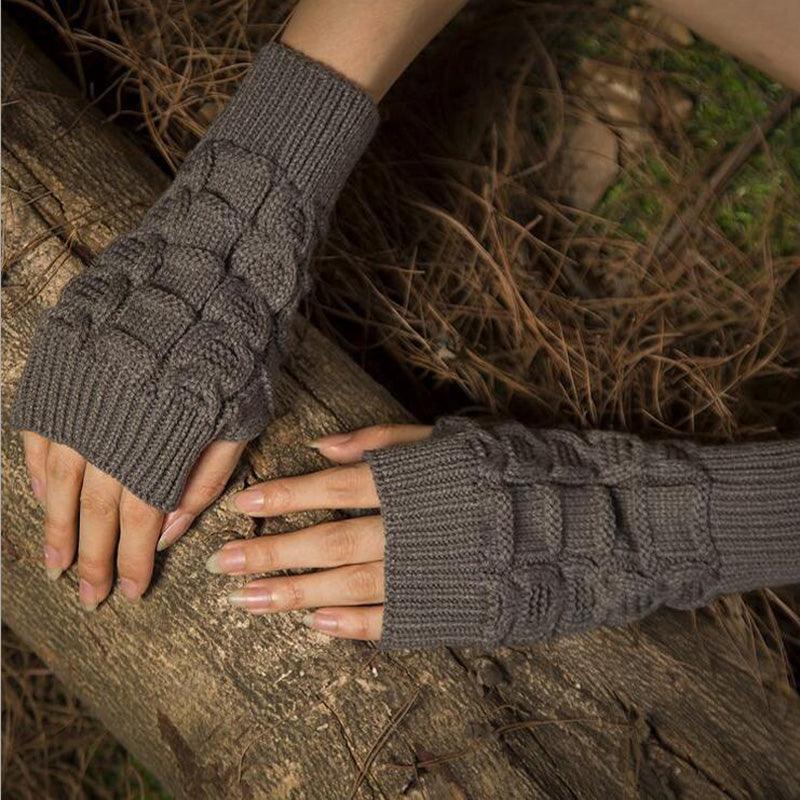 Warm Autumn And Winter Knitted Finger-exposing Half-finger Movement - Nioor