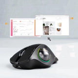 Wireless Trackball Mouse Rechargeable 2.4G Bluetooth Dual-mode Luminous Mouse - Nioor