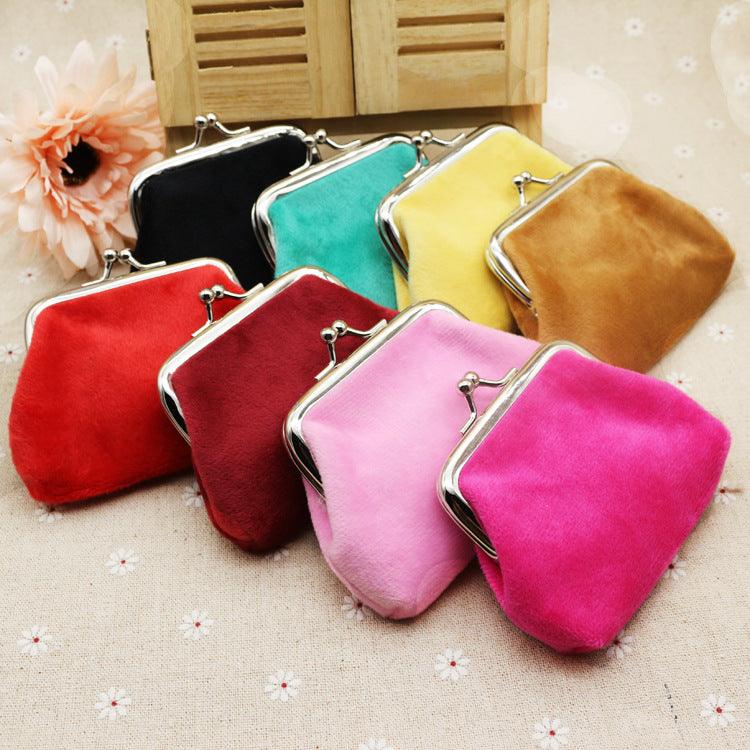 Autumn winter candy color wool zero wallet student cloth coin bag children small purse small gift wholesale - Nioor