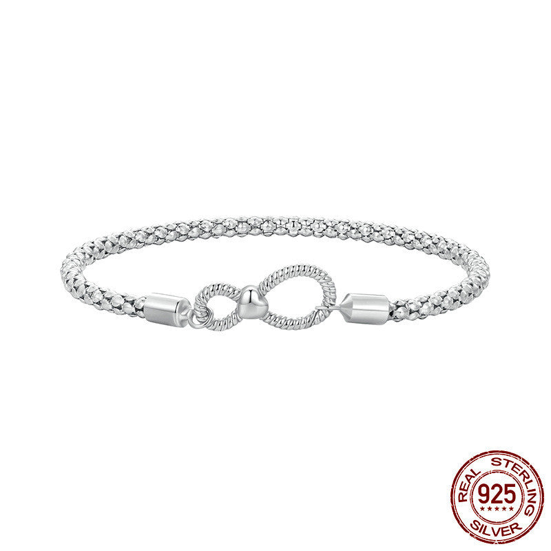 S925 Sterling Silver Minimalist Infinite Loop Jewelry Women's Bracelet