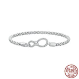 S925 Sterling Silver Minimalist Infinite Loop Jewelry Women's Bracelet