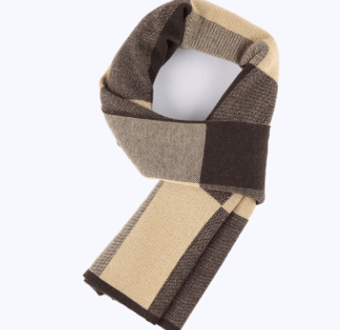 Men's scarf wool plaid scarf scarf winter scarf processing wholesale gift ladies knitting stitching - Nioor