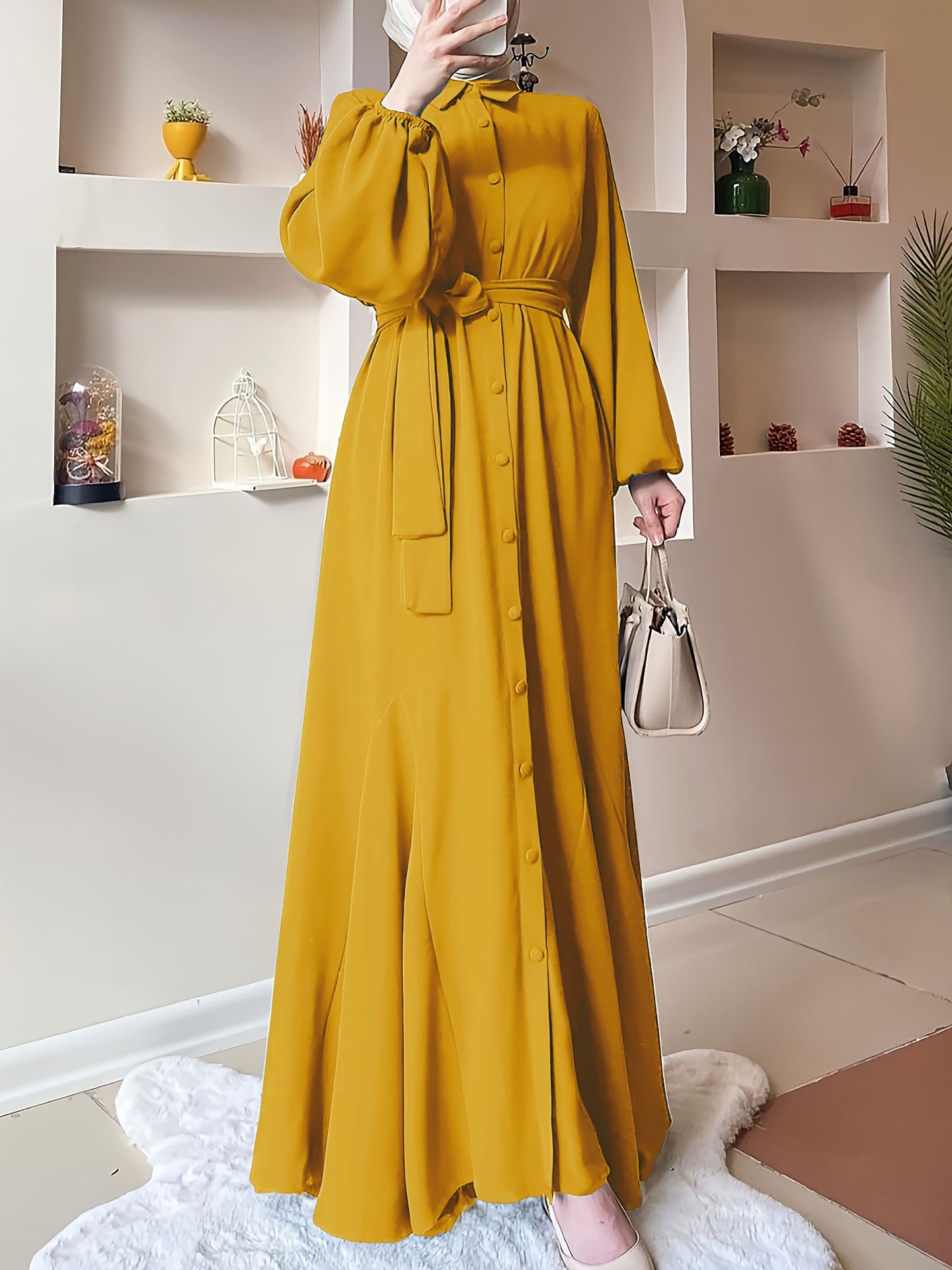 Muslim Solid Color Women's Clothing Dress