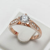Classic foreign hot hand decorated Korean minimalist engagement rose gold plated ring Nvjie high-grade zircon wholesale - Nioor