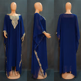 European And American Embroidery Lace Muslim Robe Dress