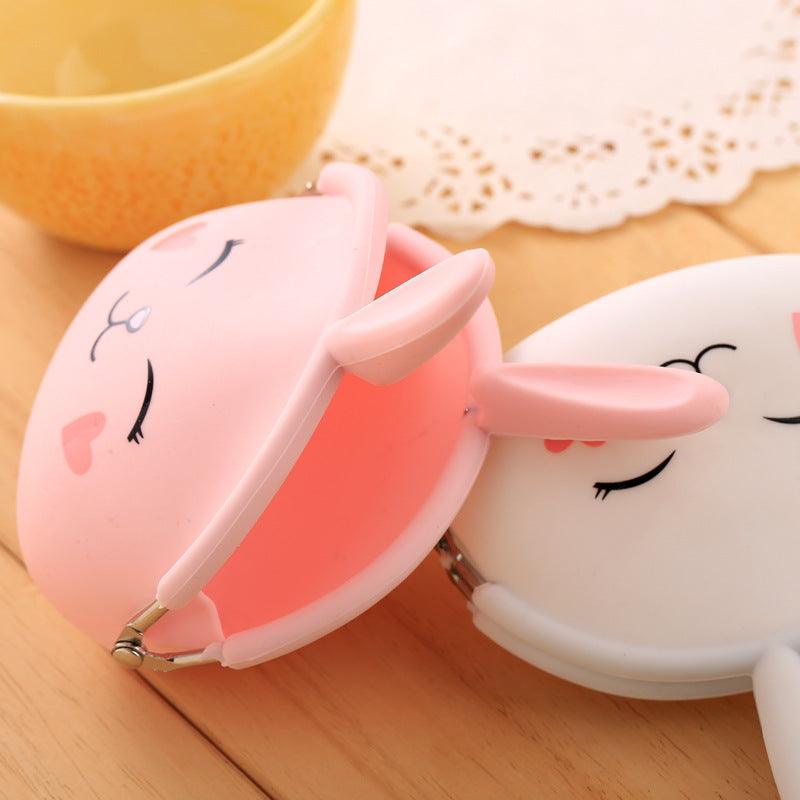 Cartoon silica gel zero purse Korean lovable rabbit zero purse candy color packet key bag lady bag - Nioor