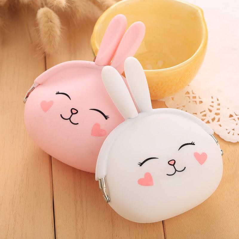 Cartoon silica gel zero purse Korean lovable rabbit zero purse candy color packet key bag lady bag - Nioor