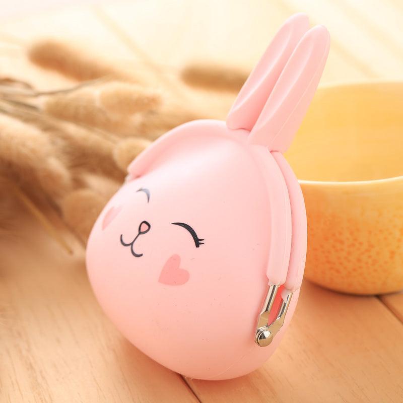 Cartoon silica gel zero purse Korean lovable rabbit zero purse candy color packet key bag lady bag - Nioor