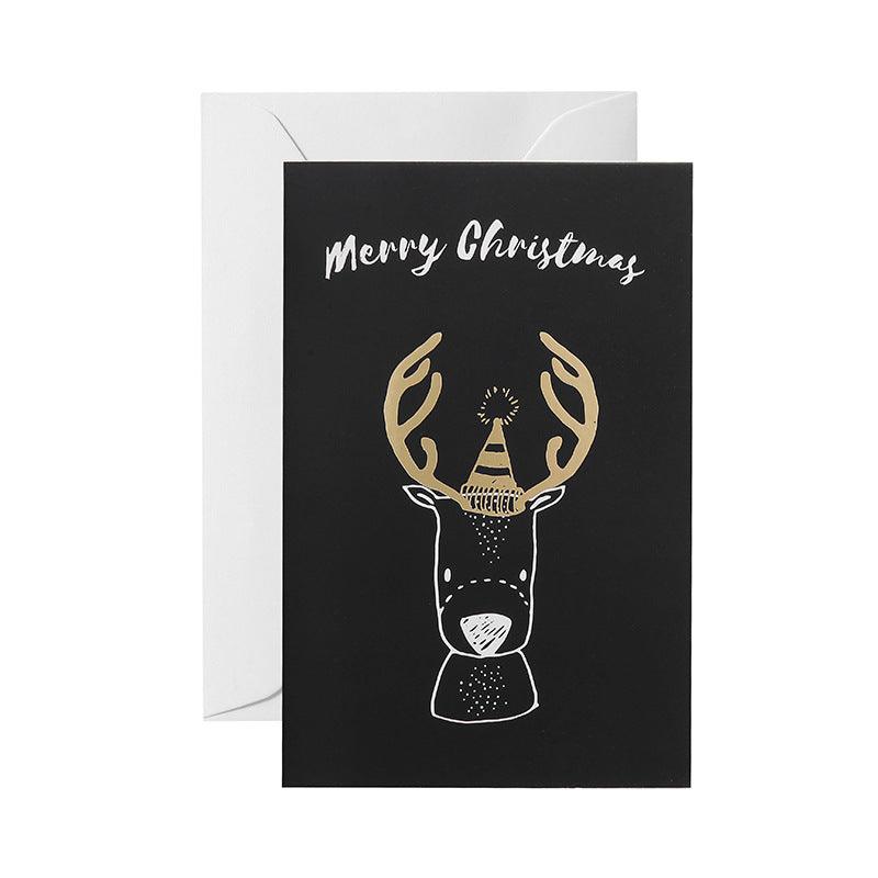 Black folding greeting card - Nioor