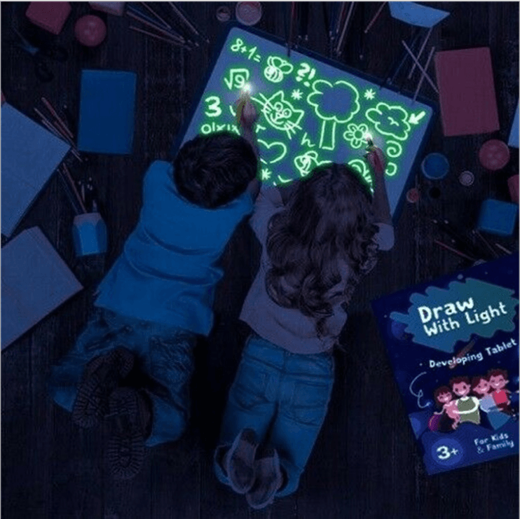 Educational Toy Drawing Pad 3D Magic 8 Light Effects Puzzle Board Sketchpad - Nioor