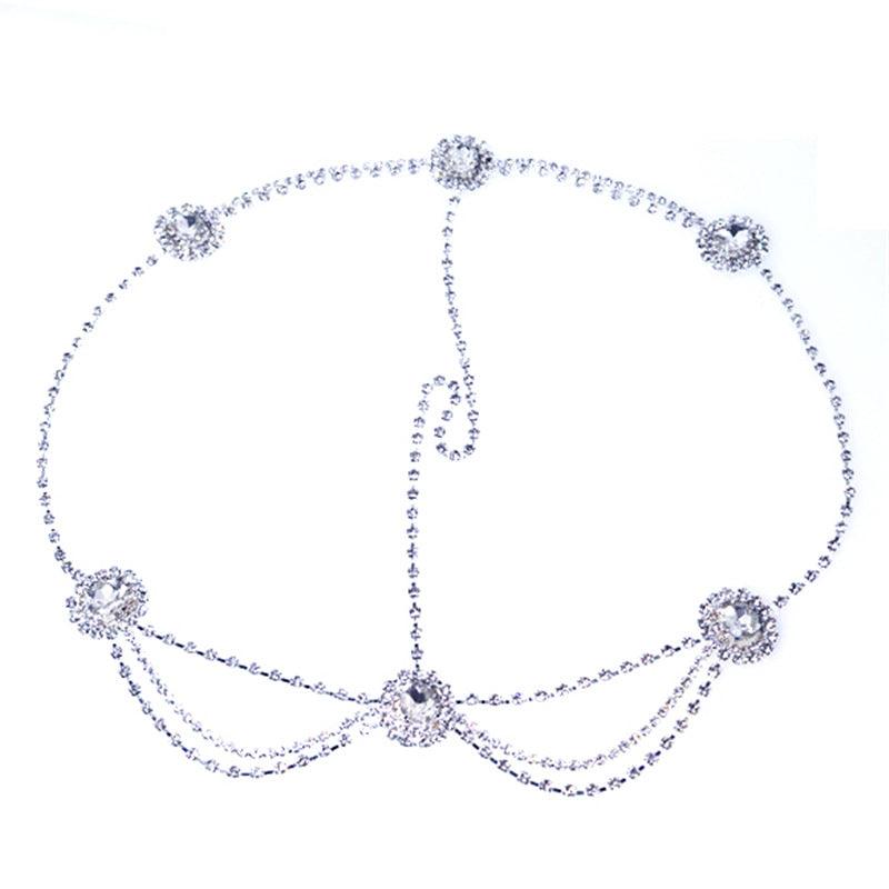 New Rhinestone Headdress Simple Water Drop Forehead Chain Bridal - Nioor