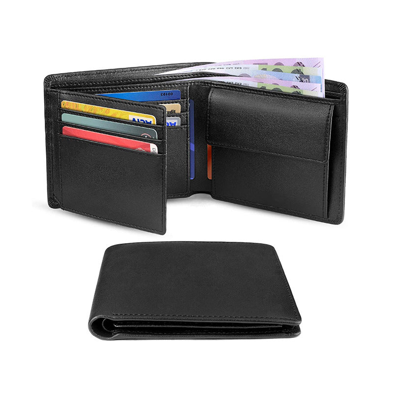 Men's Short Loose-leaf Wallet RFID Head Layer Cowhide