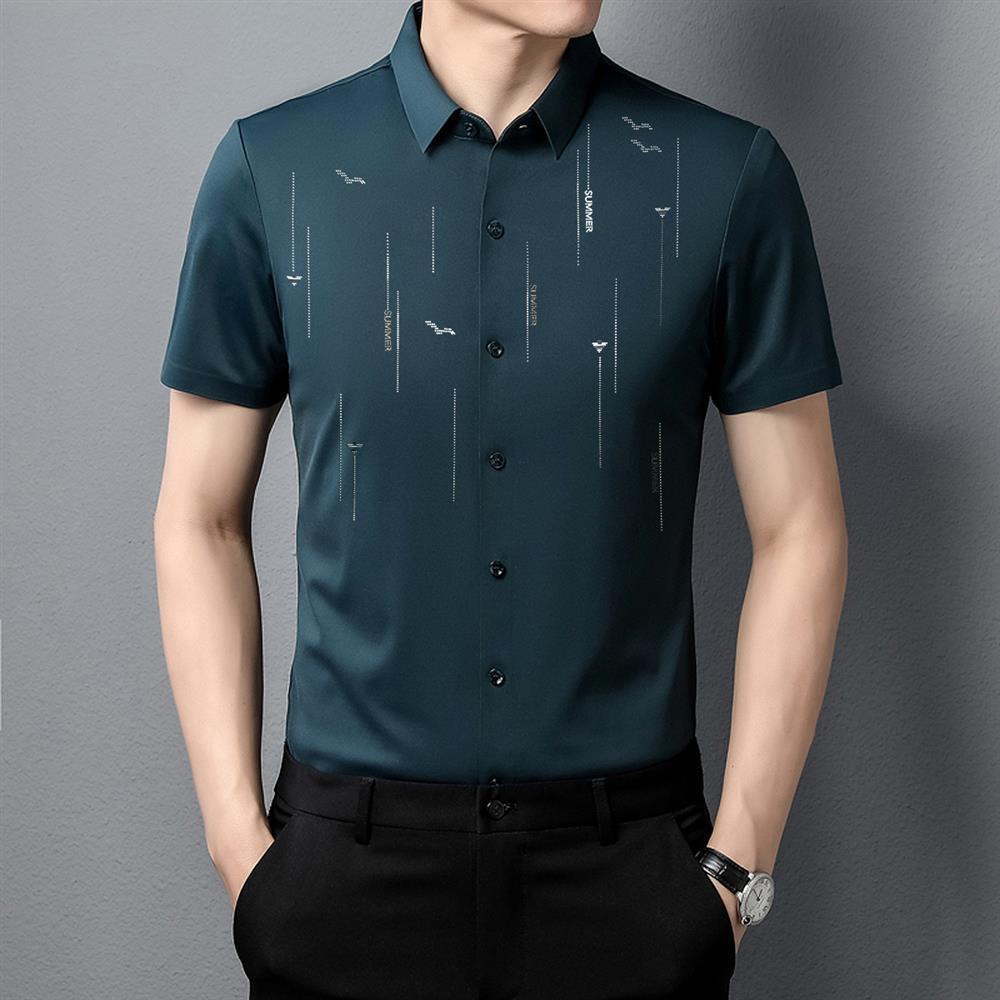 Fashion Printed Short Sleeve Shirt - Nioor