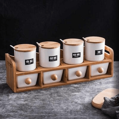 Creative Kitchen Ceramic Seasoning Jar Set Storage Tank - Nioor