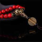 108 prayer beads red turquoise bracelet