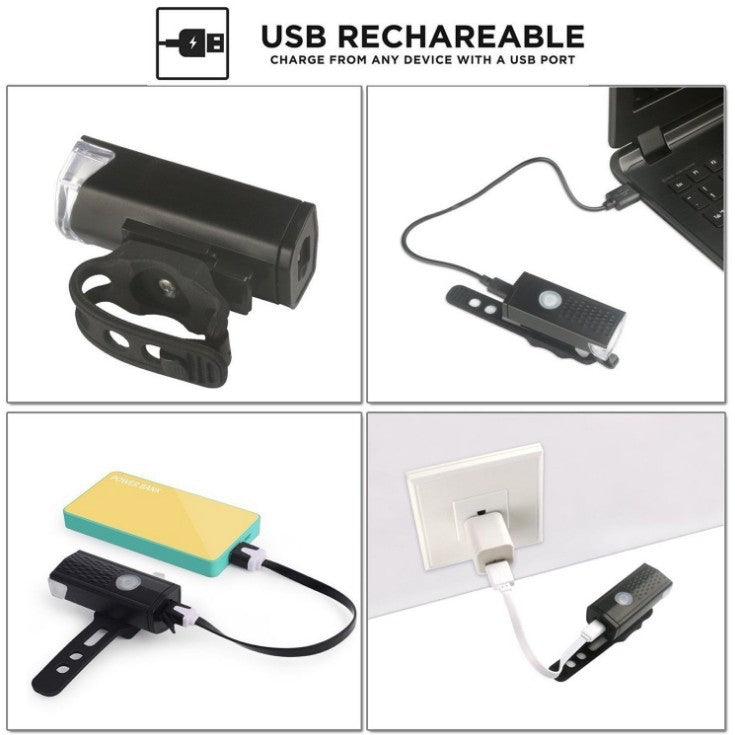 Bicycle headlight USB rechargeable - Nioor