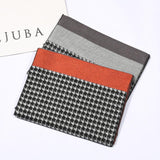 Fall Winter Men Student Plaid Minimalist Houndstooth Scarf - Nioor