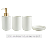 Solid Color Ceramic Bathroom Four-piece Set - Nioor