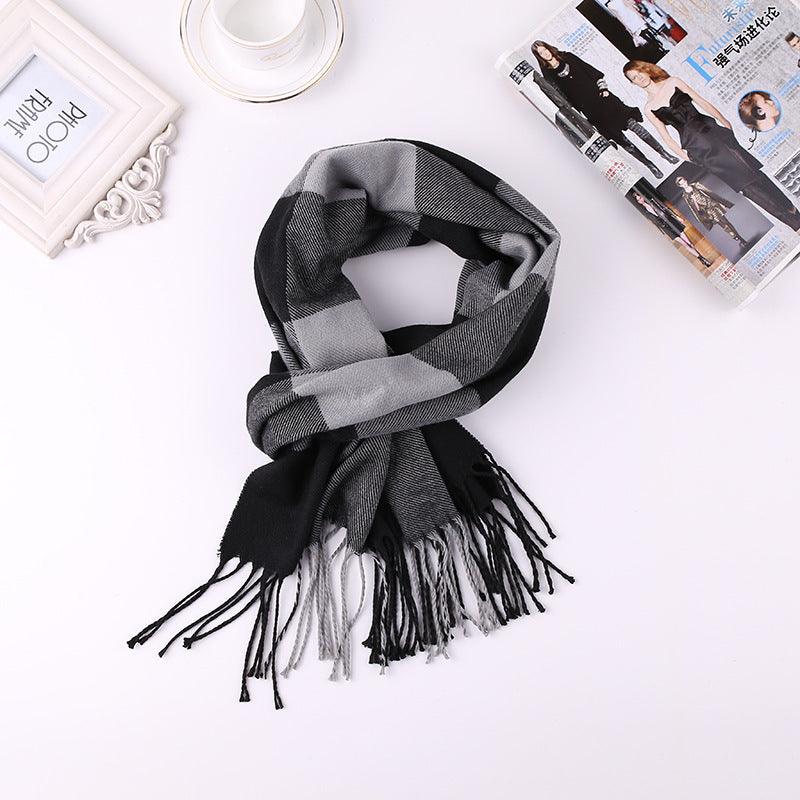 Men's Fashion English Plaid Faux Cashmere Scarf - Nioor