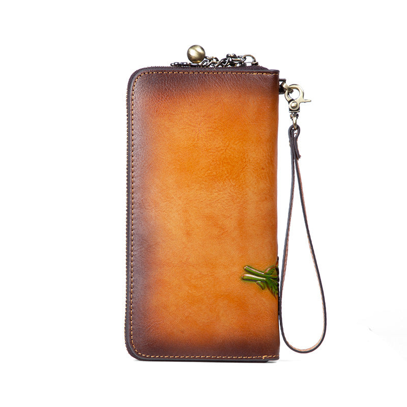 Ladies Wallet Long Leather Anti-theft Brush