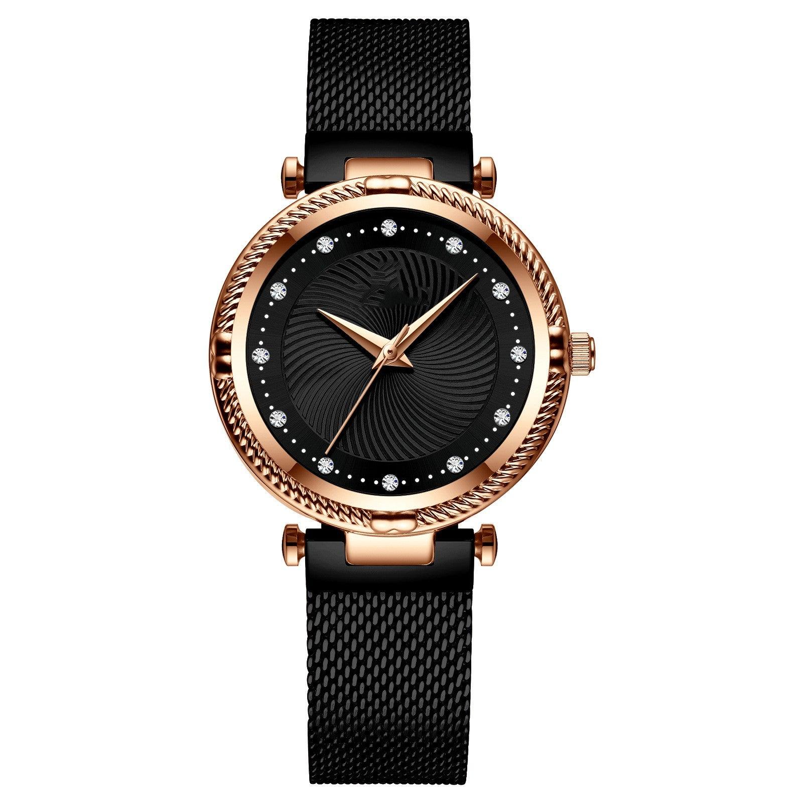 Mesh Waterproof Diamond Inlaid Women's Watch - Nioor