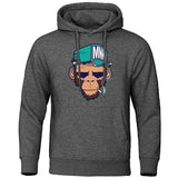 Personality Smoking Monkey Hoodie Sweatshirt Hip Hop Casual - Nioor