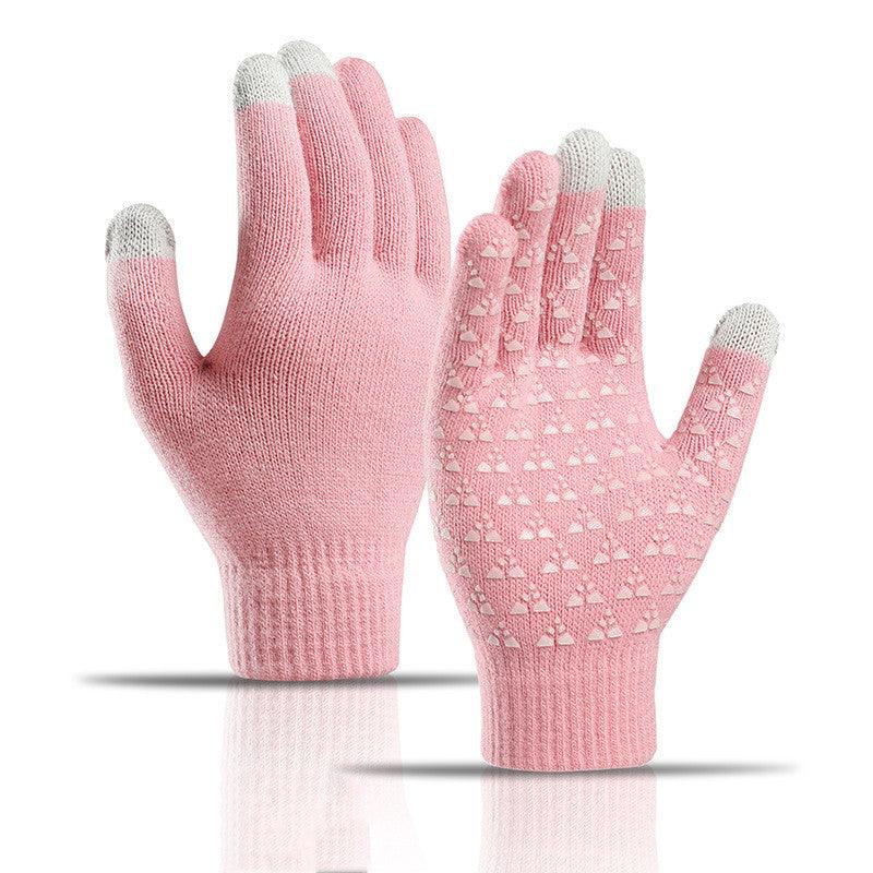 Winter Knitted Gloves For Men And Women Warm Cycling Anti-Cold Anti-Slip Triangular Offset Warm Gloves - Nioor