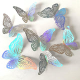 Butterfly Stickers Colorful Silver Hollow Paper 3d Wall Stickers Living Room Bedroom Wall Decoration Wall - Nioor