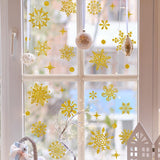 Christmas Wall Stickers Gold Leaf Glitter Snowflake Wall Stickers - Nioor