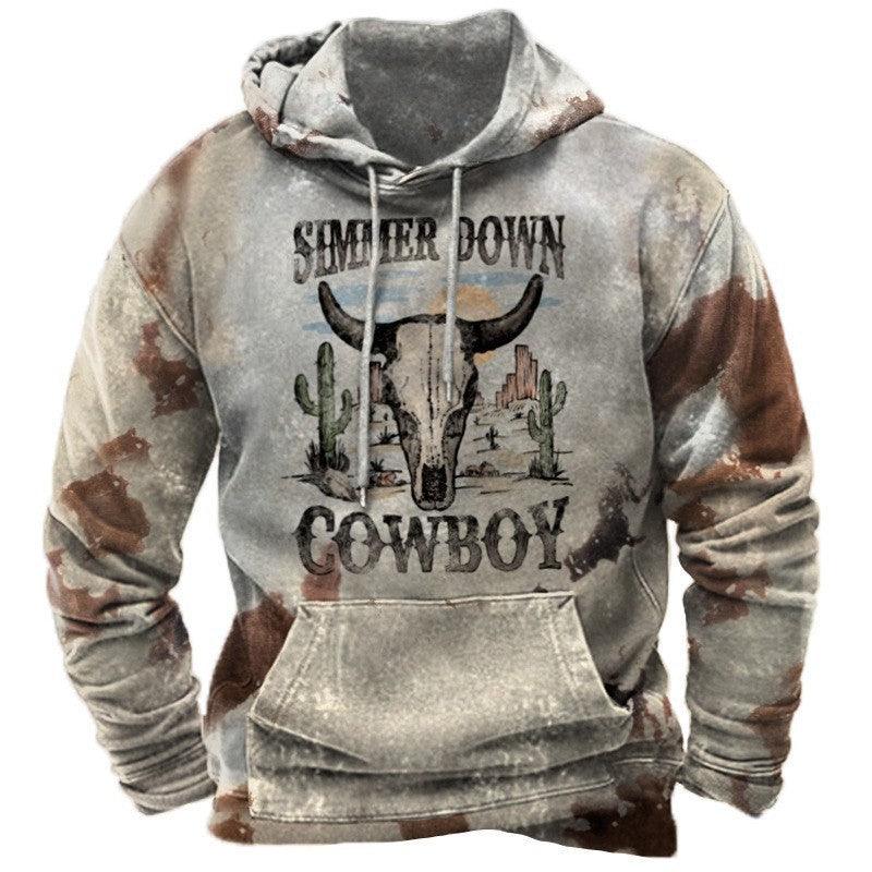 Western Style Printed Street Sports Fashion Trend Hoodie - Nioor