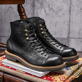 Men's Summer High Top Leather Vintage Leather Martin Boots