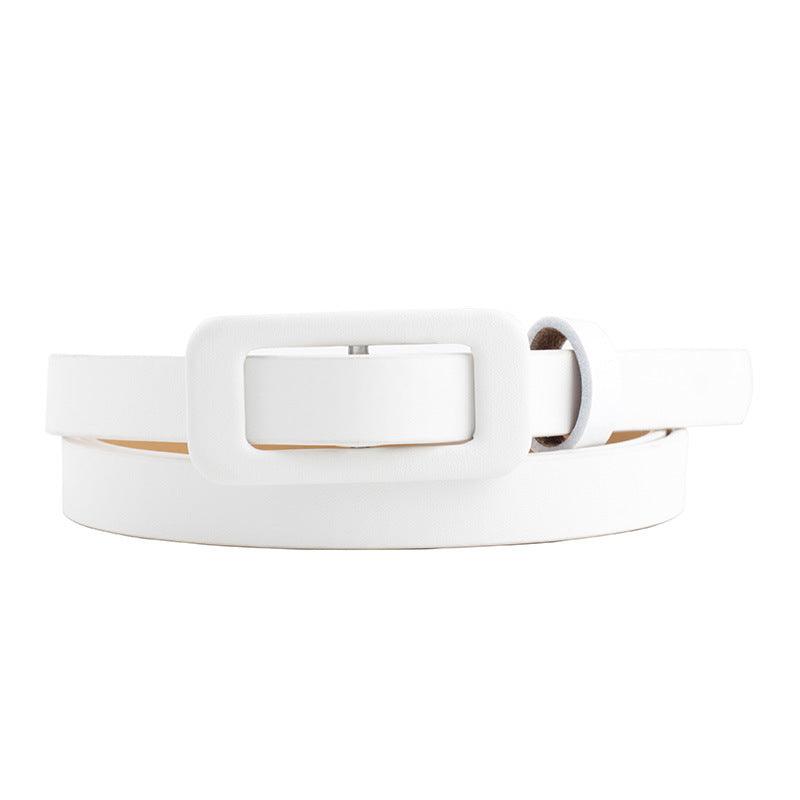 Solid Color Women's Nude Pu Small Belt - Nioor