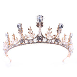 Auspicious Wheat Ear Handmade Bridal Diamond Crown - Nioor