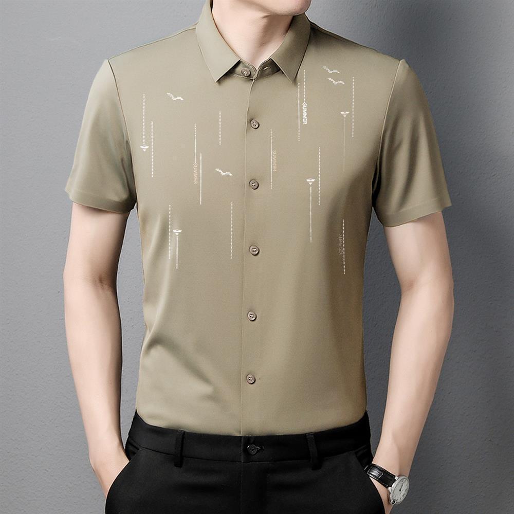 Fashion Printed Short Sleeve Shirt - Nioor