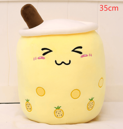 Cute Fruit Drink Plush Stuffed Soft Strawberry Milk Tea Plush Boba Tea Cup Toy Bubble Tea Pillow Cushion Kids Gift - Nioor