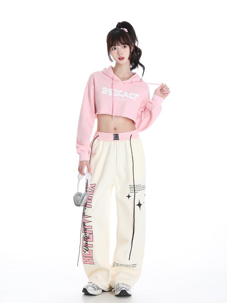 Loose Drooping High Waist Slimming Gray Straight Mop Sports Leisure Long Sports Pants - Nioor