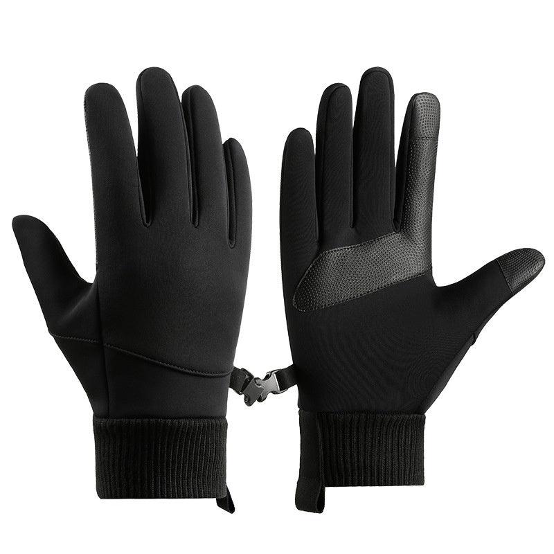 Men's Outdoor Windproof Cycling Warm Velvet Padded Thickened Gloves - Nioor