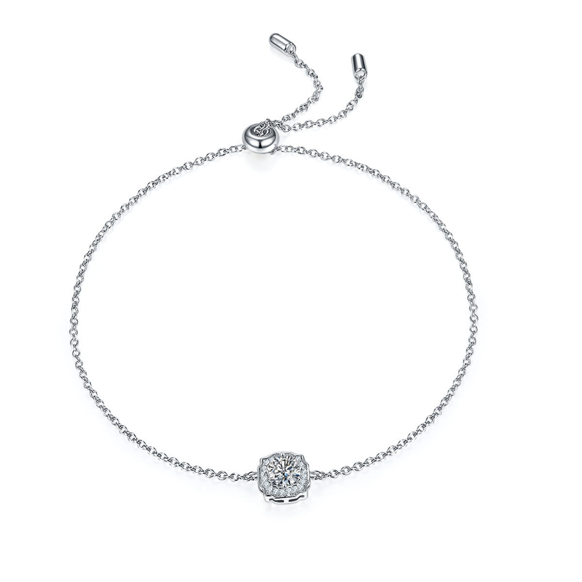 Ins Style Simple Bracelet 925 Sterling Silver Diamond Sweet Cool