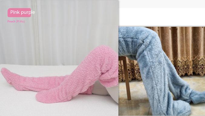 Over Knee High Fuzzy Long Socks Winter Warm Cold Leg Knee Joint Cold-proof Stockings Home Floor Sleeping Socks - Nioor