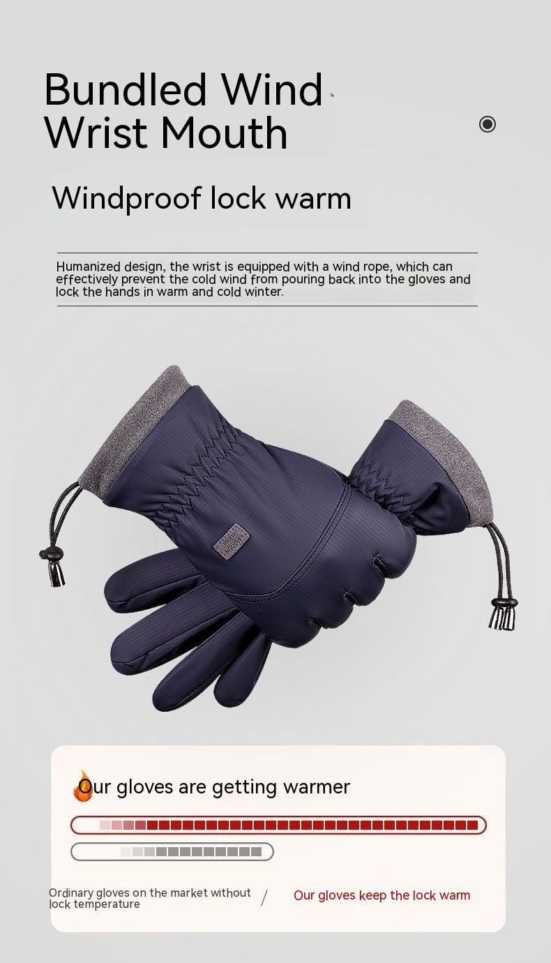 Polyester Gloves Men's And Women's Touch Screen Ski Gloves Outdoor Waterproof Windproof Warm Riding Full Finger Fleece Climbing - Nioor