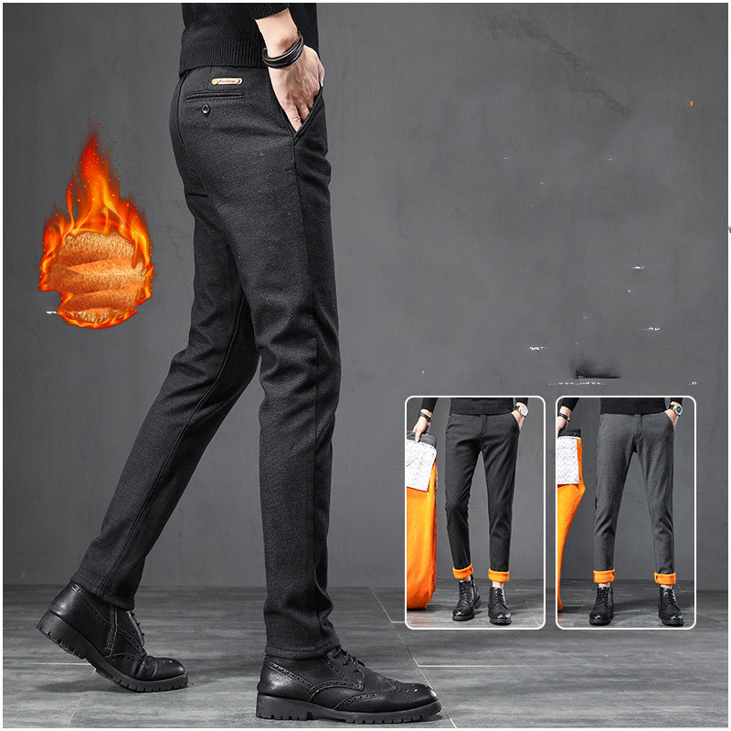 Men's Business Pants Are Thickened And Velvet Anti-wrinkle.