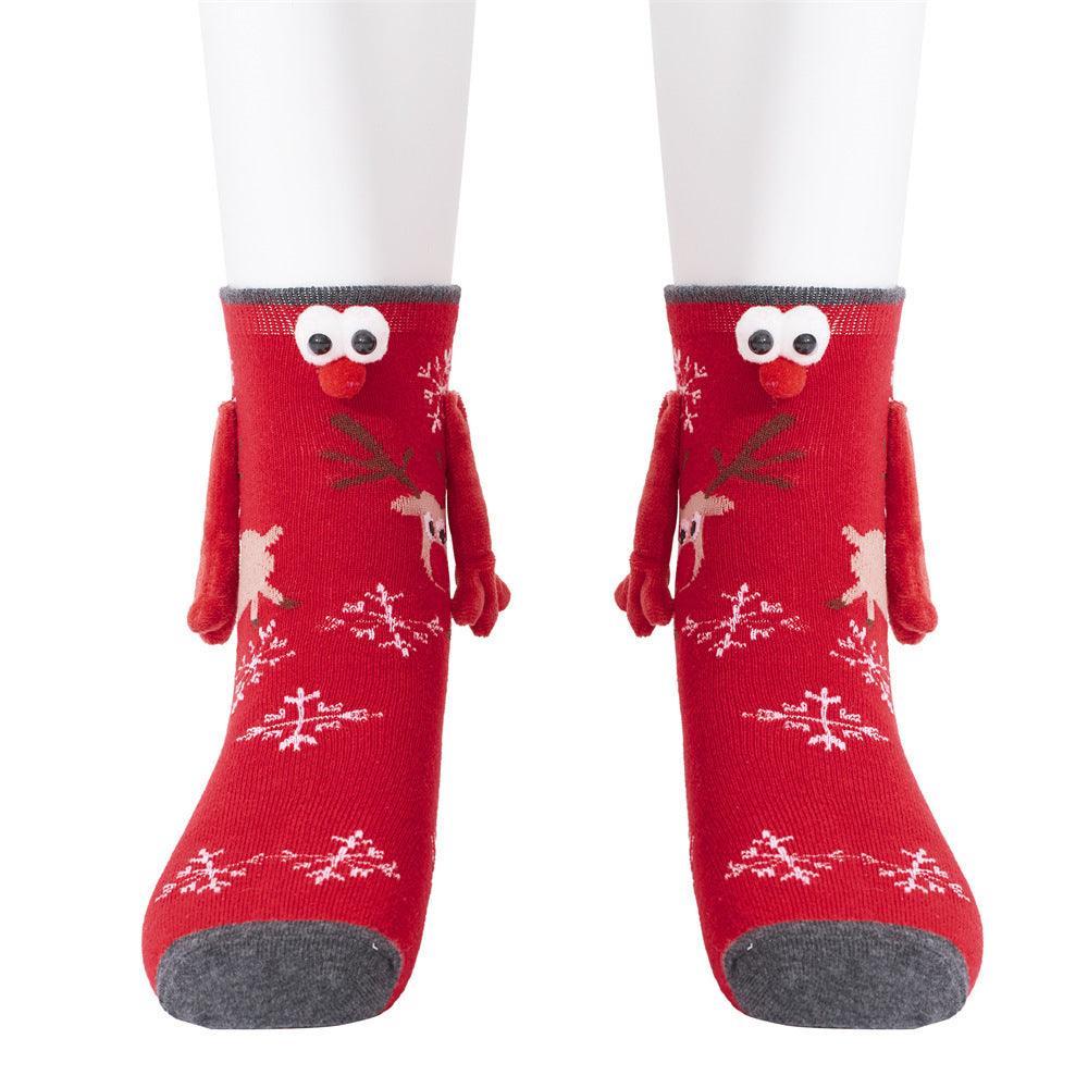 Mid Tube Christmas Couple Socks - Nioor